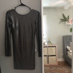 Mini Dress with Long Sleeves and shoulder pads
